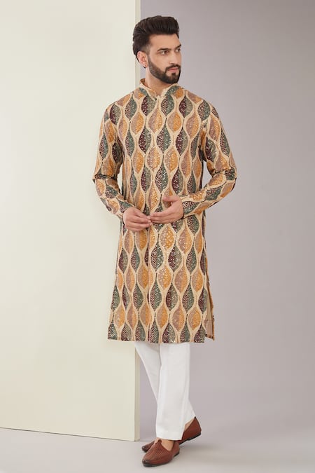 Kasbah Leaf Print Kurta 