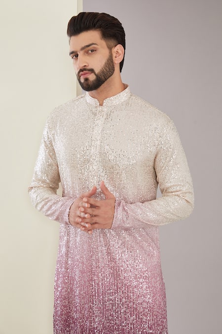 Kasbah Multi Color Polyester Sequins, Embroidery Ombre Kurta Online at Aza Fashions Kasbah_Multi Color Polyester Sequins, Embroidery Ombre Kurta_Online_at_Aza_Fashions