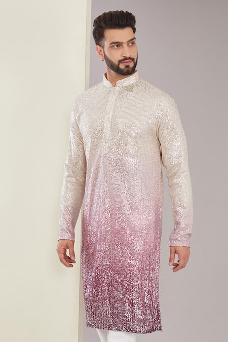 Buy Kasbah Multi Color Polyester Sequins, Embroidery Ombre Kurta Online at Aza Fashions Buy_Kasbah_Multi Color Polyester Sequins, Embroidery Ombre Kurta_Online_at_Aza_Fashions
