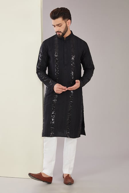 Kasbah Silk Geometric Embroidered Kurta 