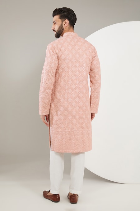 Kasbah Silk Chikankari Work Kurta Set 