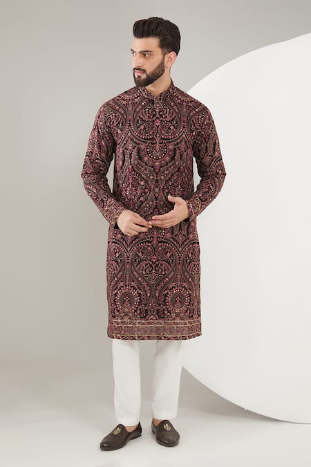 Kasbah Kalamkari Floral Embroidered Kurta Set 