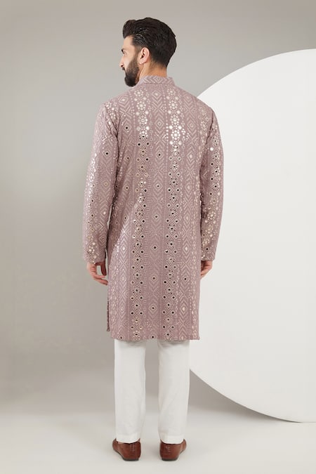 Kasbah Silk Foil Mirror Work Kurta 