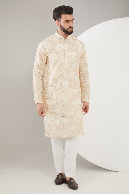 Kasbah Floral Thread Work Kurta 