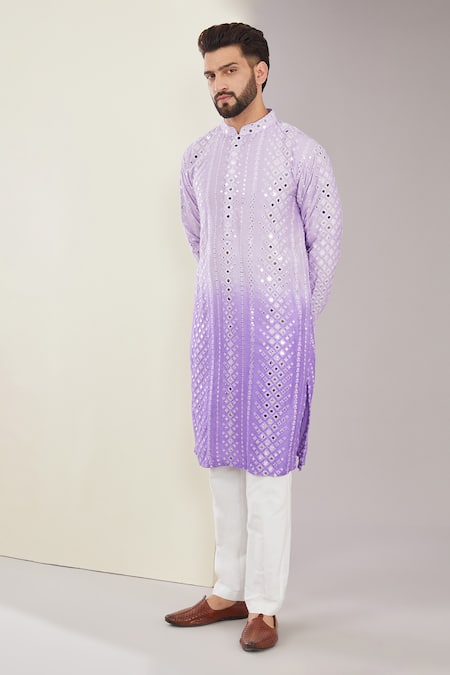 Kasbah Silk Ombre Embroidered Kurta 