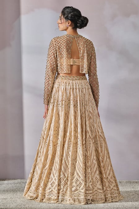 Tarun Tahiliani Victorian Pearl Embroidered Bridal Lehenga Set 