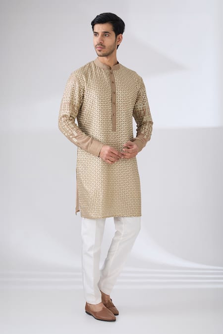 Rabani & Rakha Sequin Embroidered Kurta & Pant Set 