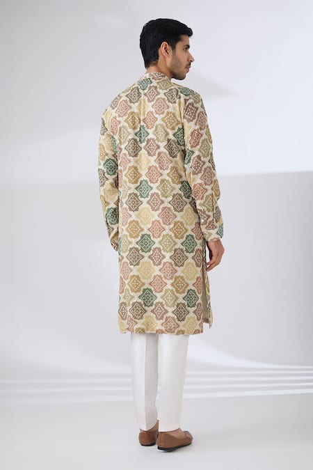 Rabani & Rakha Sequin Embellished Bandhani Kurta & Pant Set 