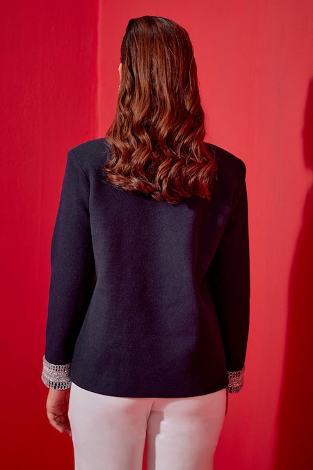 Studio22 By Pulkita Arora Bajaj Glass Bead Hand Embroidered Jacket For Kids