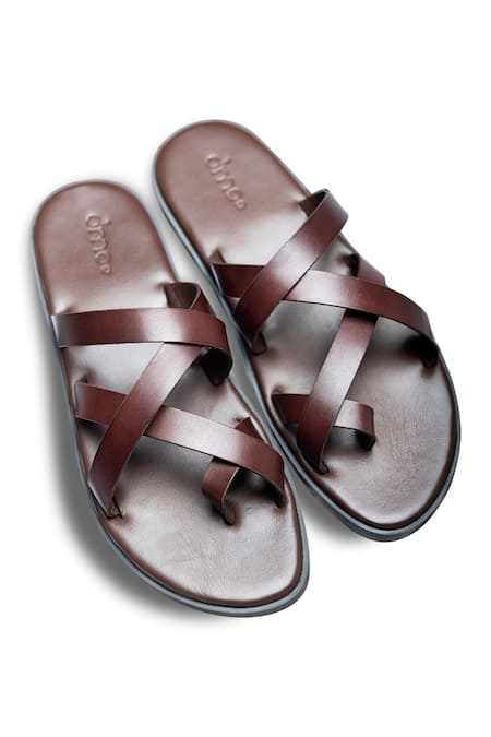 Dmodot Pelle Chocro Leather Multi Strap Sliders 