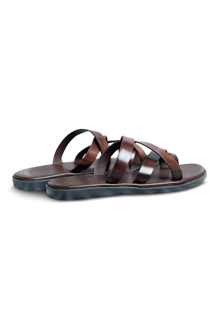Heel & Buckle London Men's Brown Strappy Sandals with Criss Cross Toe Ring  8 UK (42 EU) : Amazon.in: Shoes & Handbags