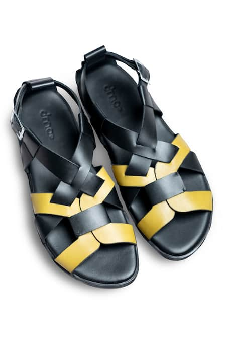 Dmodot Pelle Nero Verdo Leather Sandals 