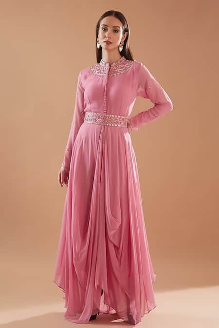 BAIDEHI Zardozi Embroidered Draped Anarkali 