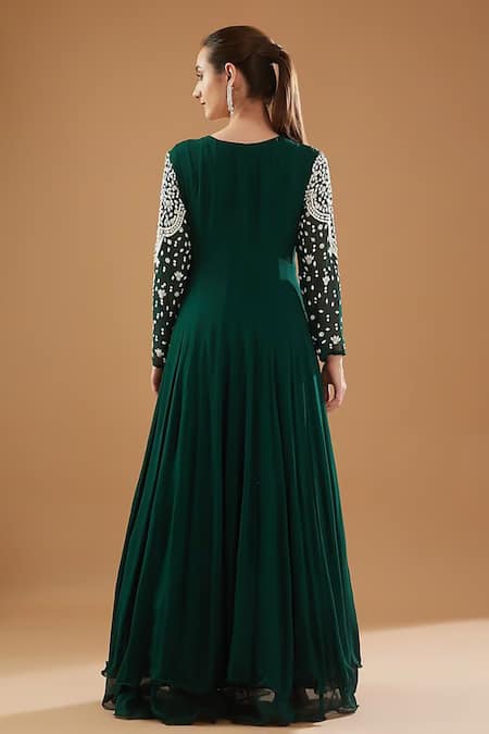 Baidehi Pearl Embroidered Layered Gown 