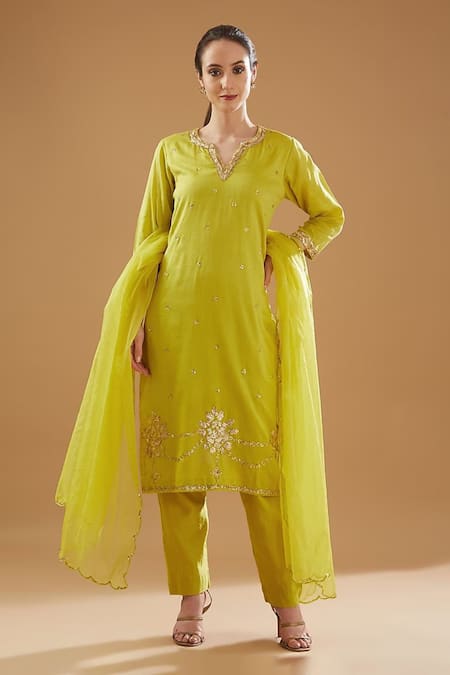 BAIDEHI Hand Embroidered Straight Kurta Set 