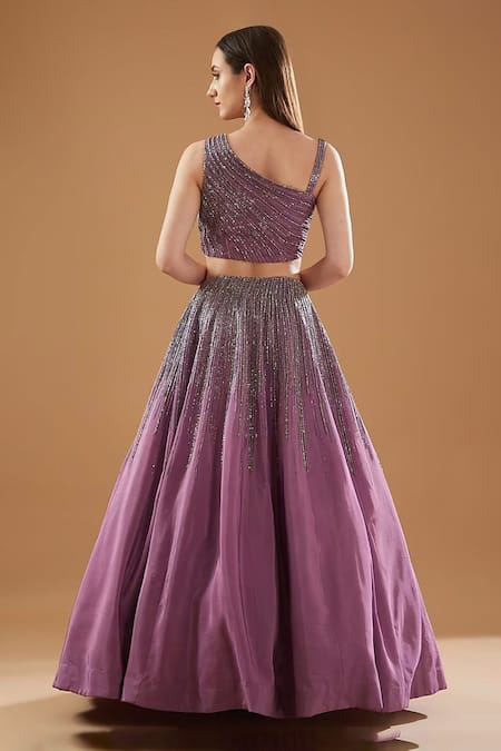 BAIDEHI Hand Embroidered Crop Top & Lehenga Set 