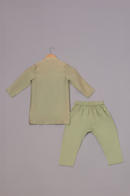 Turqidz By Shweta Aggarwal Mirror Embroidered Panelled Kurta Set 