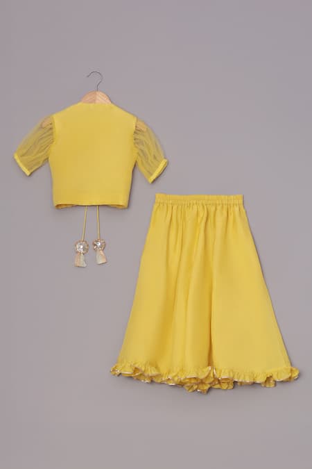 Turqidz By Shweta Aggarwal Mirror Embroidered Jacket Sharara Set 