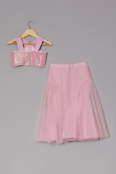 Turqidz By Shweta Aggarwal Heart Applique Work Blouse & Lehenga Set 