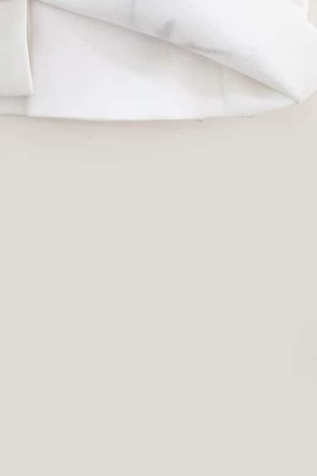 Turqidz By Shweta Aggarwal_White Cotton, Silk Embroidery Airplane Thread Waistcoat _Online_at_Aza_Fashions