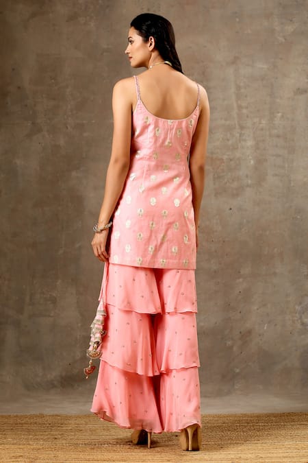 Bbaawri Flower Woven Kurta Sharara Set 