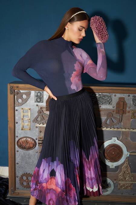 Forever Noor Purple Crystals Nano Tassel Embellished Boat Bag at Aza Fashions Forever Noor_Purple Crystals Nano Tassel Embellished Boat Bag _at_Aza_Fashions