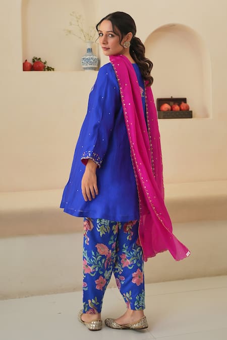 Pita Nila Jehan Hand Embroidered Bodice Kurta Pant Set 