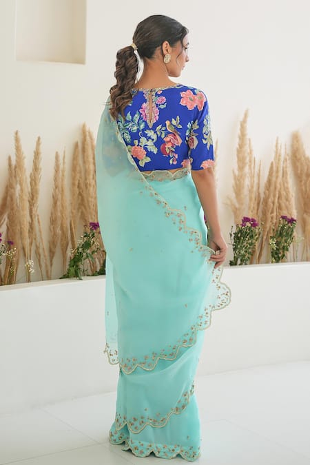 Pita Nila Nargis Saree With Fiza Floral Print Blouse 