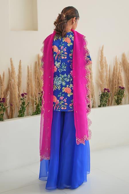 Pita Nila Fiza Floral Print Kurta Sharara Set 