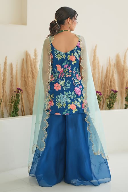 Pita Nila Fiza Floral Vine Print Kurta Sharara Set 