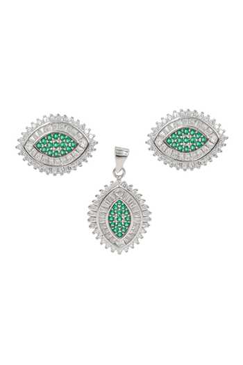 Sangeeta Boochra Silver Plated Crystals, Stones Studded Pendant Set Online at Aza Fashions Sangeeta Boochra_Silver Plated Crystals, Stones Studded Pendant Set _Online_at_Aza_Fashions