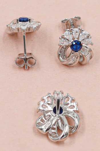 Sangeeta Boochra Zirconia Studded Floral Pendant Set 