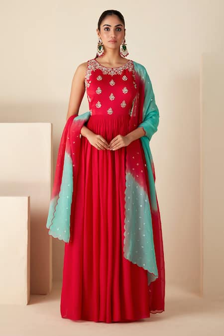 Suruchi Parakh Yoke Embroidered Anarkali With Dupatta 