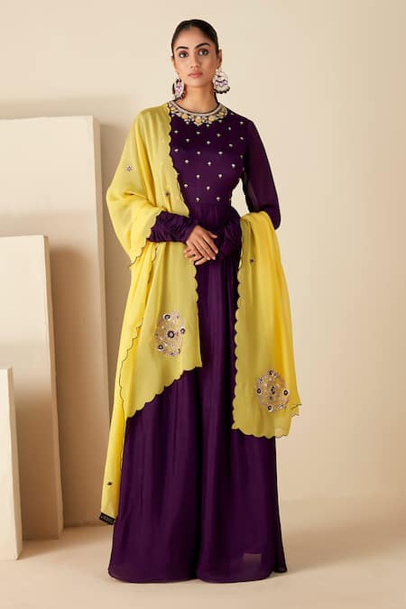 Suruchi Parakh Yoke Hand Work Anarkali With Dupatta 