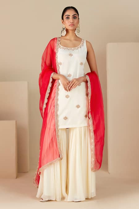 Suruchi Parakh Hand Embroidered Kurta Sharara Set 