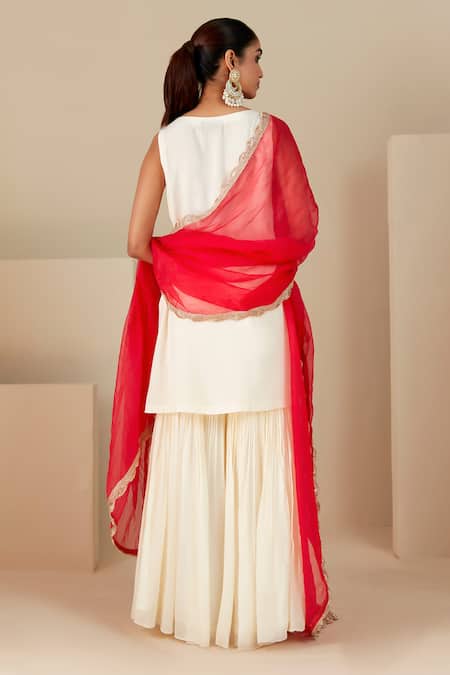 Suruchi Parakh Hand Embroidered Kurta Sharara Set 