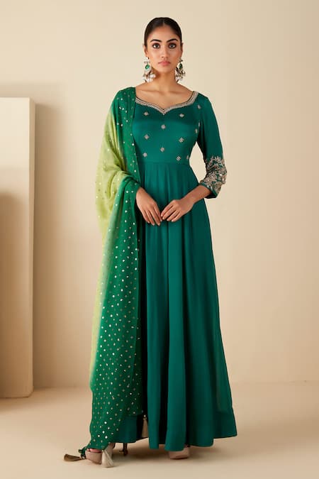 Suruchi Parakh Buttis Hand Embroidered Anarkali With Dupatta 