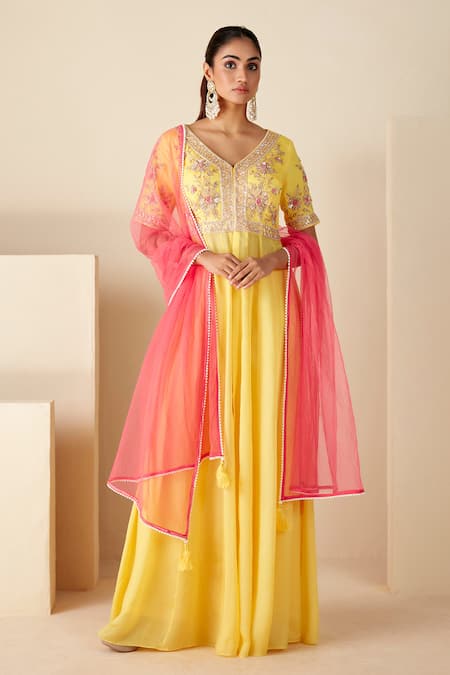 Suruchi Parakh Thread Embroidered Anarkali With Dupatta 