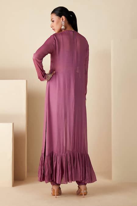 Suruchi Parakh Embroidered Kaftan Kurta Pant Set 