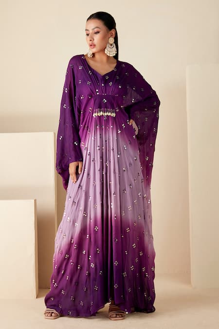 Suruchi Parakh Ombre Embroidered Kaftan 