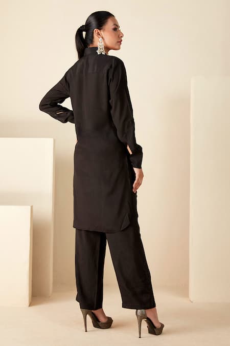 Suruchi Parakh Placement Floral Cutwork Shirt & Pant Set 