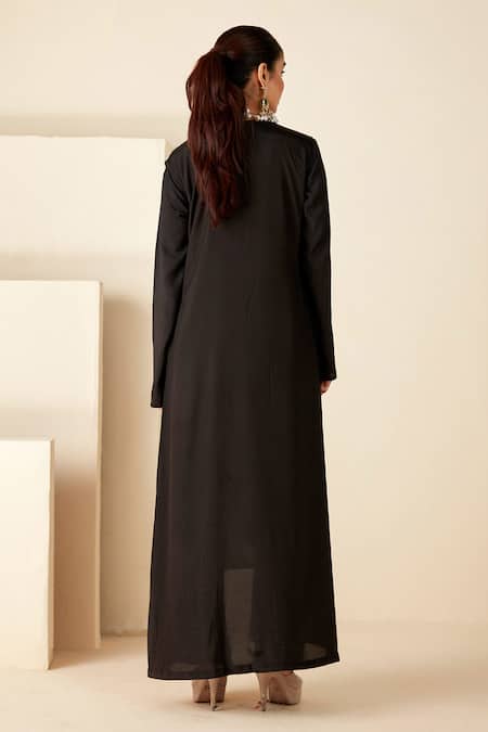 Suruchi Parakh Floral & Bird Motif Embroidered Jacket Tunic Set 