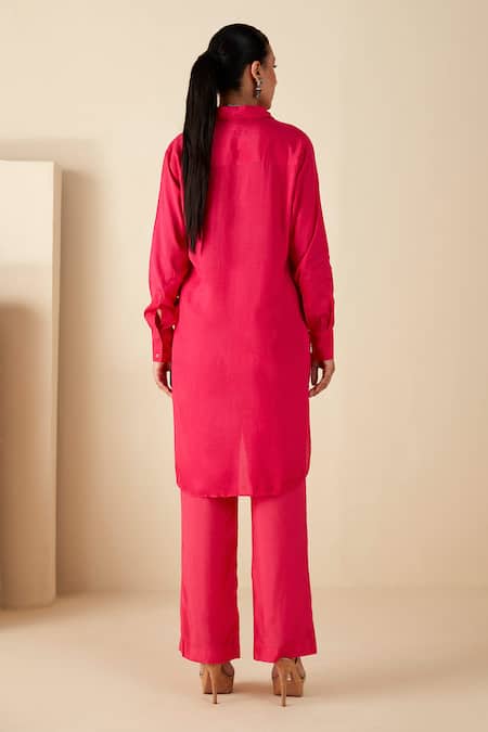 Suruchi Parakh High Low Embroidered Tunic Pant Set 