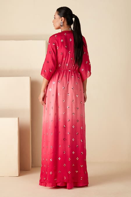 Suruchi Parakh Bead Embellished Kaftan Jacket Flared Pant Set 