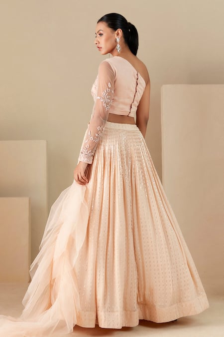 Suruchi Parakh Sequin Embroidered Pleated Lehenga Set 