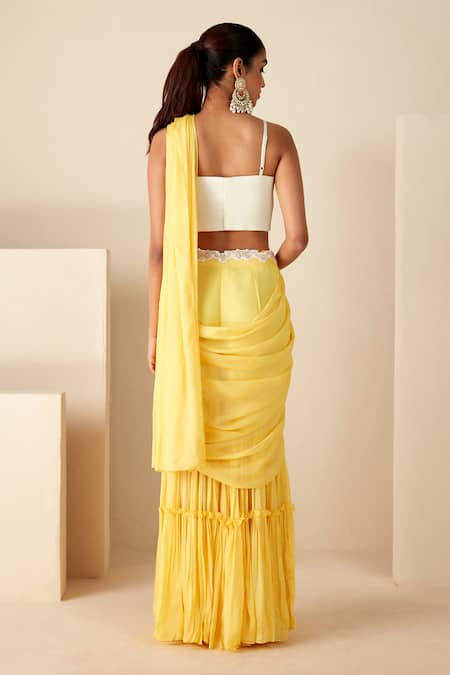 Suruchi Parakh Zari Embroidered Blouse & Sharara Saree Set 