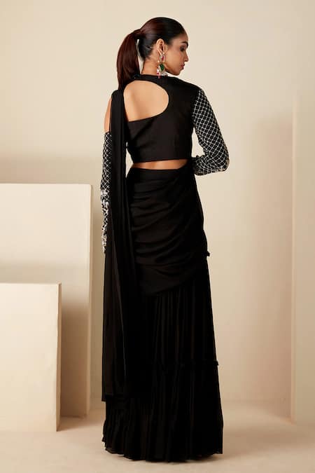 Suruchi Parakh Embroidered Blouse & Sharara Saree Set 