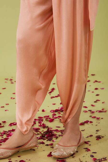 Buy Preeti S Kapoor Pink Chanderi, Bamboo Gota Patti, Floret Yoke Embroidered Kurta With Samosa Pant Online at Aza Fashions Buy_Preeti S Kapoor_Pink Chanderi, Bamboo Gota Patti, Floret Yoke Embroidered Kurta With Samosa Pant _Online_at_Aza_Fashions