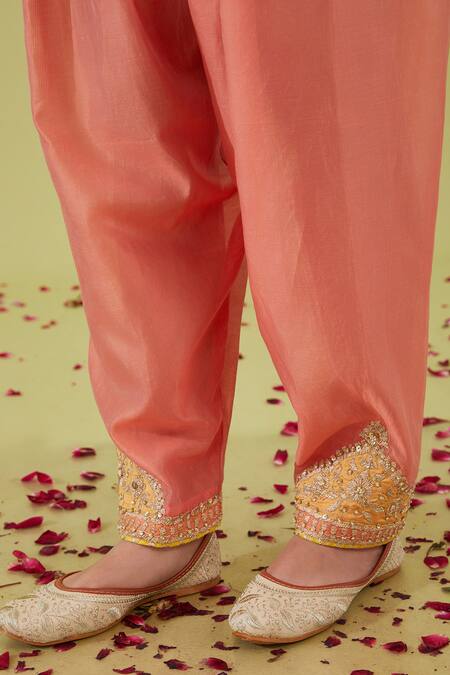 Buy Preeti S Kapoor Pink Organza, Chanderi Gota Patti, Pearls, Sequins, Gulbahar Yoke Kurta Set Online at Aza Fashions Buy_Preeti S Kapoor_Pink Organza, Chanderi Gota Patti, Pearls, Sequins, Gulbahar Yoke Kurta Set _Online_at_Aza_Fashions