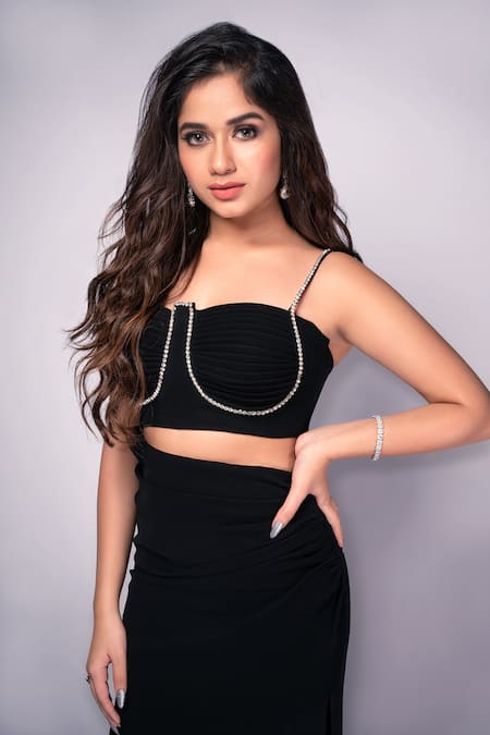 Ranbir Mukherjee Calcutta Diamond Stone Embellished Cut-Out Gown 